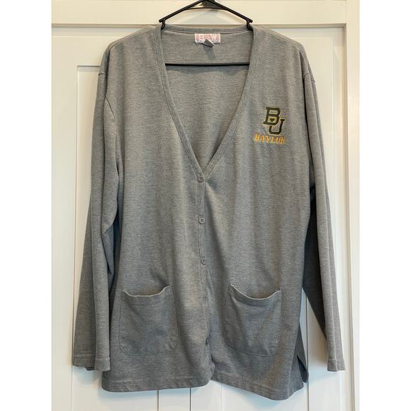 B.A.W Athletic Wear Baylor University gray cardigan Baylor Bears XL - Picture 1 of 11